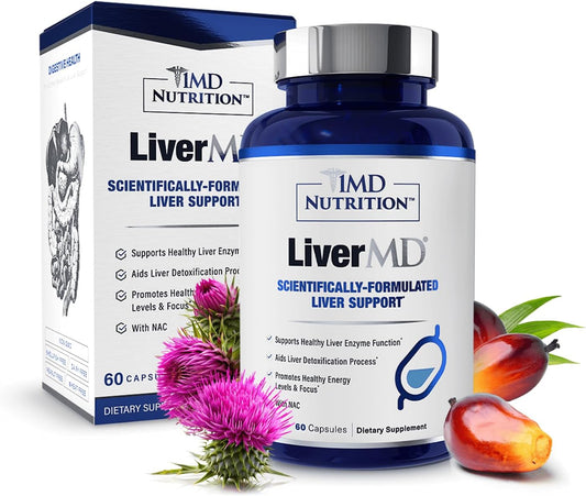 IMD Nutrition LiverMD supplement bottle and packaging on a white background