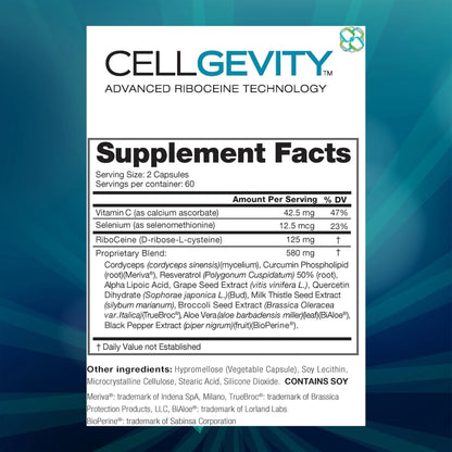 Cellgevity, Advanced Riboceine Technology, 120 Capsules, 60 Servings